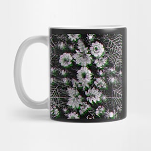 Glitch Spiderwebs Floral Mug